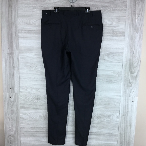 Navy Un-hemmed Dress Pants - Picture 3 of 4